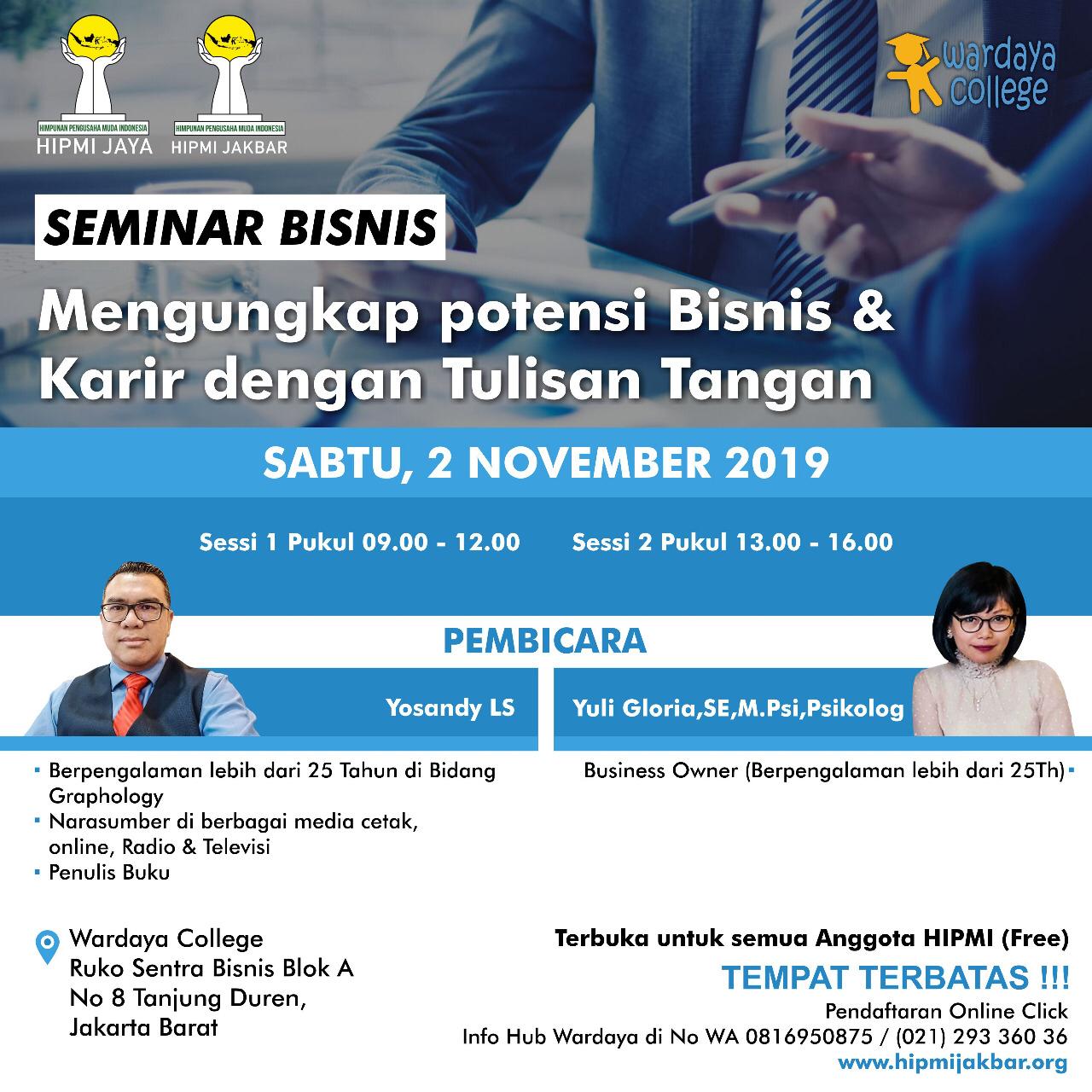 Seminar Bisnis: Mengungkap Potensi Bisnis & Karir dengan Tulisan Tangan